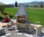 Gartencheminee mit Bank Schweiz