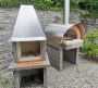Gartencheminee grillieren Pizzaofen Kombination