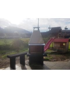 Kaminbank schräg links NERO EBANO