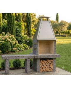 Mimosa Kaminbank, gerade, 100x35 cm, Granit Feinkies