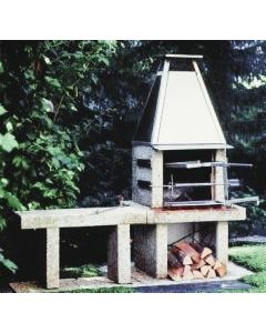 Mimosa Kaminbank, gerade, 100x35 cm, Rheinkies