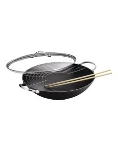 Wok aus Gusseisen 36 cm Durchmesser
