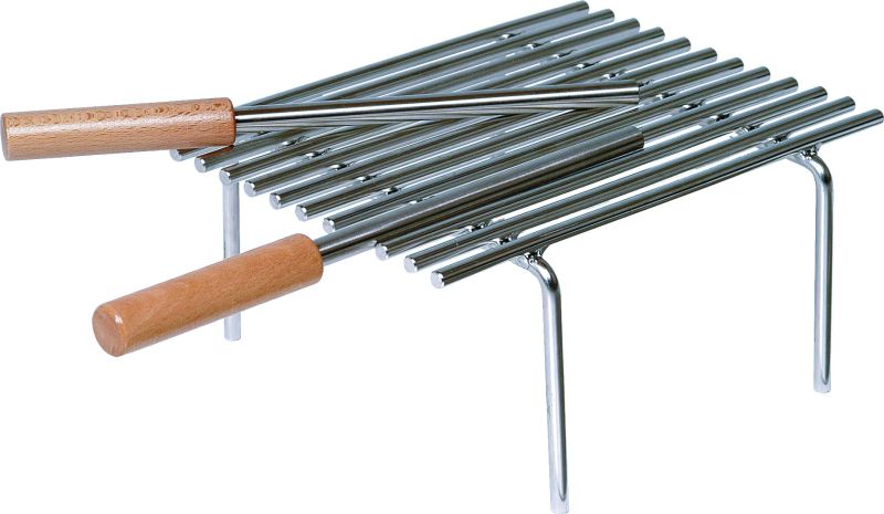 Grillrost mit Bein für Cheminée mobil mit Füssen aus Edelstahl Grillzubehör