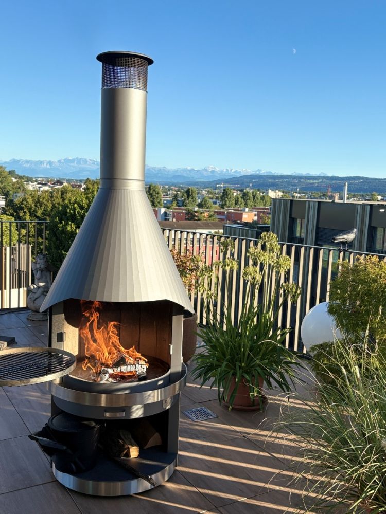 Gartencheminée drehbar fahrbar Schweiz