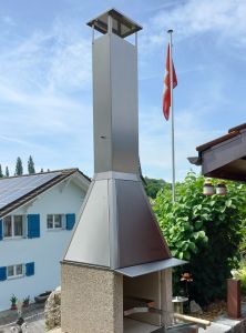 Kaminverlängerung Inox, 100 cm mit regulierbarere Rauchklappe