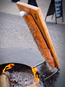 Flammlachsbrett zu Grillring