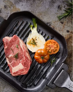 Grillpfanne aus Gusseisen mit abnehmbarem Stiel 26 cm