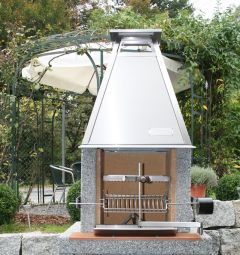 Gartencheminee JUNIOR Granit Feinkies mit Edelstahlhut