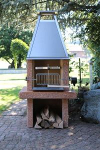 Gartencheminee JUNIOR Roter Verona mit Edelstahlhut