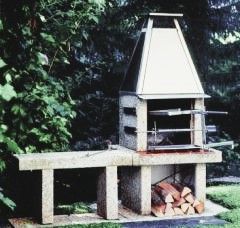 Mimosa Kaminbank, gerade, 100x35 cm, Rheinkies