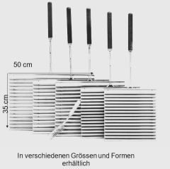 Lamellengrill Inox, 50x35 cm, mit Griff