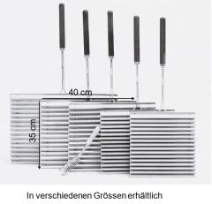 Lamellengrill Inox, 40x35 cm, mit Griff