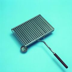 Lamellengrill Inox, 50x35 cm mit Rand und Fettauffangschale