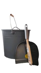 Ascheeimer Set mit Handbesen, Kehrschaufel und Aschenkübel