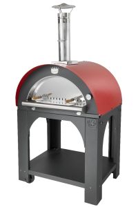 Pizzaofen Pulcinella 80x60 cm, rot, fahrbar