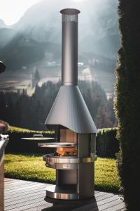 Cheminee fahrbar VARIO 70 schwarz, aus Edelstahl