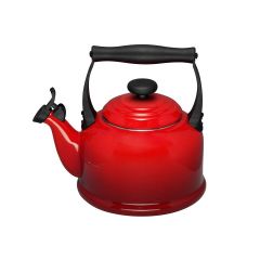 Wasserkessel mit Flöte le creuset, kirschrot